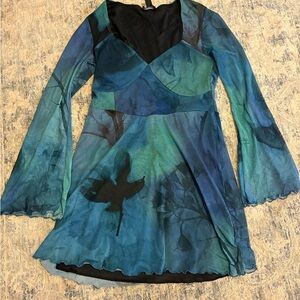 PrettyLittleThing Black and Blue Dress